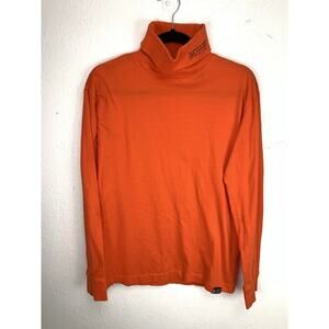 Scotch & Soda Turtle Neck Size S Small Orange 158506 Embroidered Logo Cotton